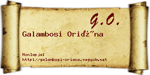 Galambosi Oriána névjegykártya